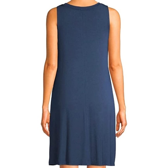Time and Tru Sleeveless Knit Dress, Blue, Size S (4/6) - Picture 2 of 8